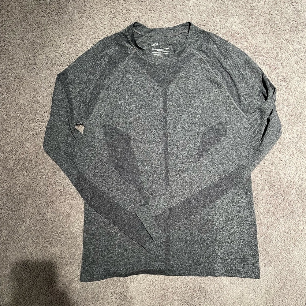 Gray Long Sleeve Athletic Top